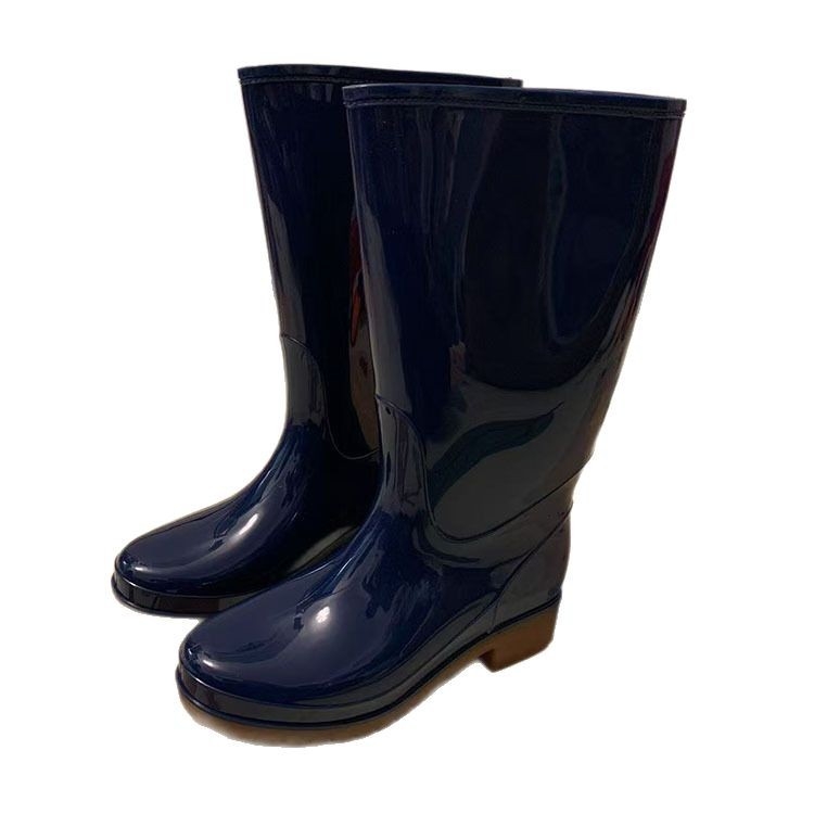 Ghete de ploaie pentru femei din PVC, impermeabile, până la mijlocul gambei, talpă din cauciuc, toc mic 1–3 cm, pentru toate anotimpurile