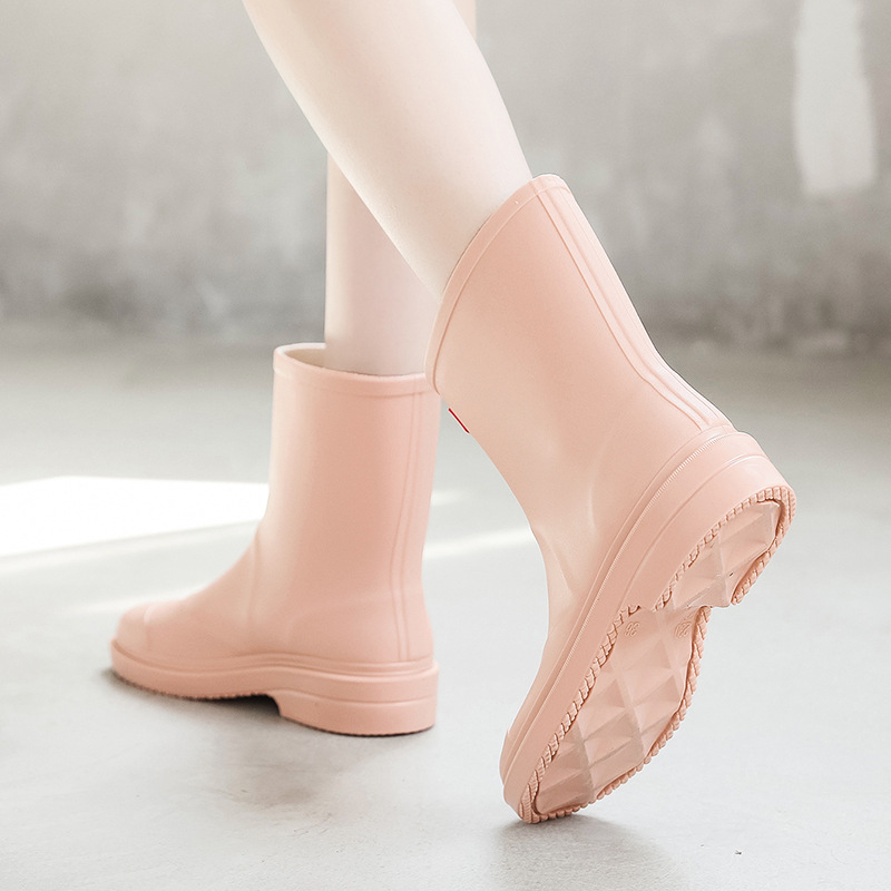 Ženske PVC kišne čizme, niski potpetice, ojačane, 1–3 cm