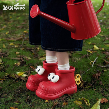 Cizme de ploaie pentru femei - vârf rotund, impermeabile pentru toate anotimpurile, partea superioară EVA, gambă scurtă, toc 3-5 cm