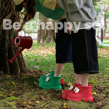 Cizme de ploaie pentru femei - vârf rotund, impermeabile pentru toate anotimpurile, partea superioară EVA, gambă scurtă, toc 3-5 cm