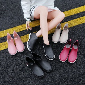 Kišne čizme, unisex, PVC gornji dio, niski dio čizme, ravni potpetica, četiri sezone, moderne formalno obuće