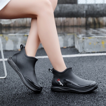 Kišne čizme, unisex, PVC gornji dio, niski dio čizme, ravni potpetica, četiri sezone, moderne formalno obuće