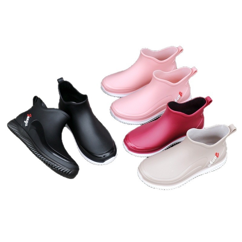Kišne čizme, unisex, PVC gornji dio, niski dio čizme, ravni potpetica, četiri sezone, moderne formalno obuće