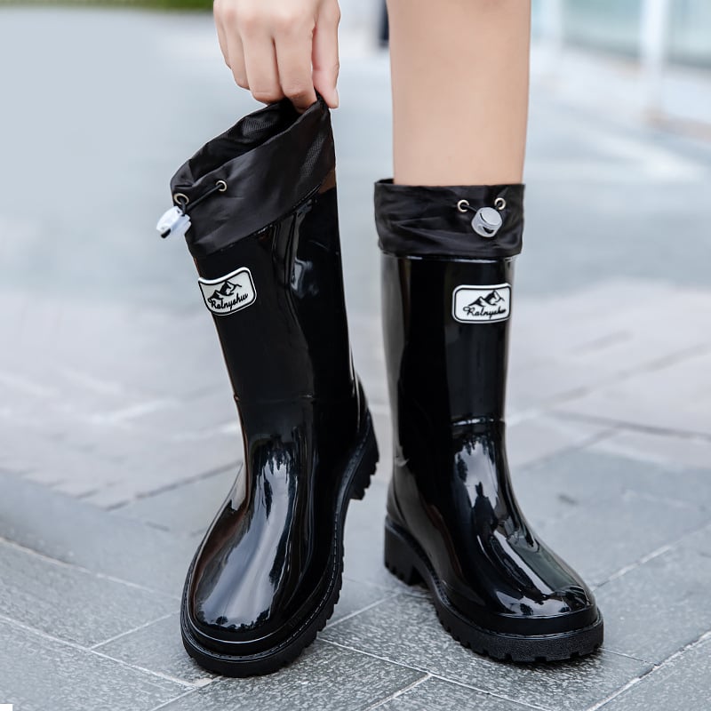 Unisex kišne čizme s visokim vratom, Slip-On, vodootporne, gornji dio od plastike