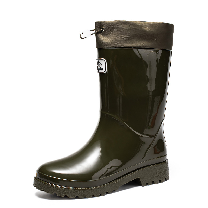 Unisex kišne čizme s visokim vratom, Slip-On, vodootporne, gornji dio od plastike