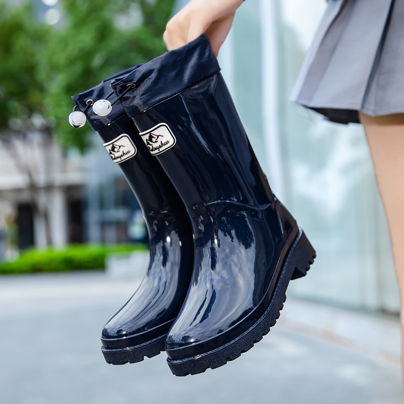 Unisex kišne čizme s visokim vratom, Slip-On, vodootporne, gornji dio od plastike