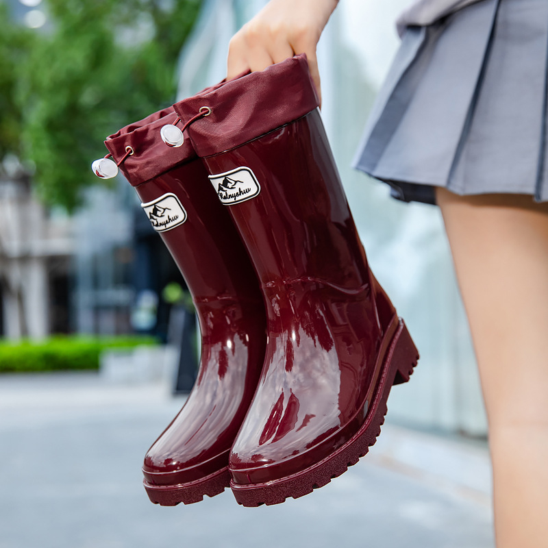 Unisex kišne čizme s visokim vratom, Slip-On, vodootporne, gornji dio od plastike