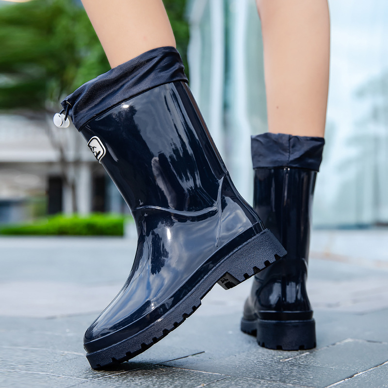 Unisex kišne čizme s visokim vratom, Slip-On, vodootporne, gornji dio od plastike