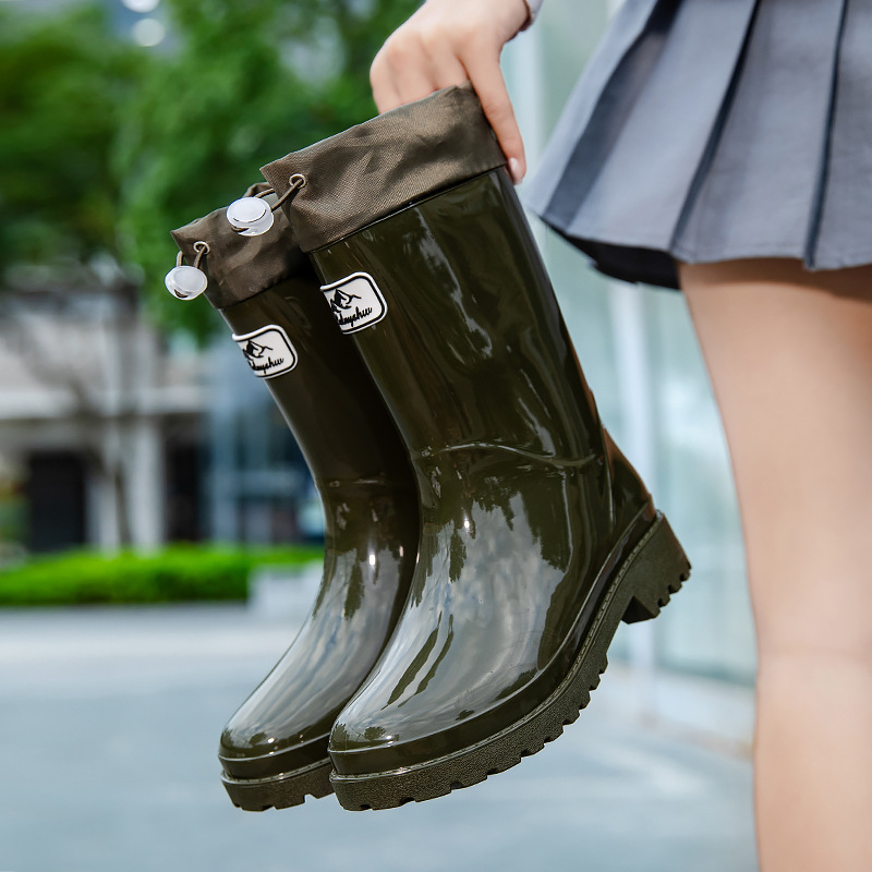Unisex kišne čizme s visokim vratom, Slip-On, vodootporne, gornji dio od plastike