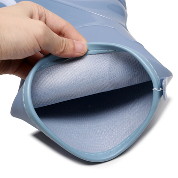 Дамски PVC водоустойчиви ботуши за дъжд, средно високи, плосък ток