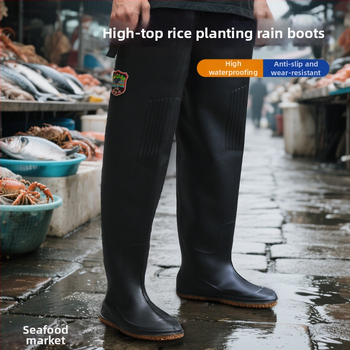 Ghete de ploaie unisex, până la genunchi, din PVC, pentru agricultură, impermeabile, talpă plată, model uniform, utilizare în exterior