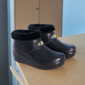 Ghete impermeabile de iarnă pentru bărbați, căptușite cu fleece, partea superioară EVA, gât scurt, toc de 3–5 cm