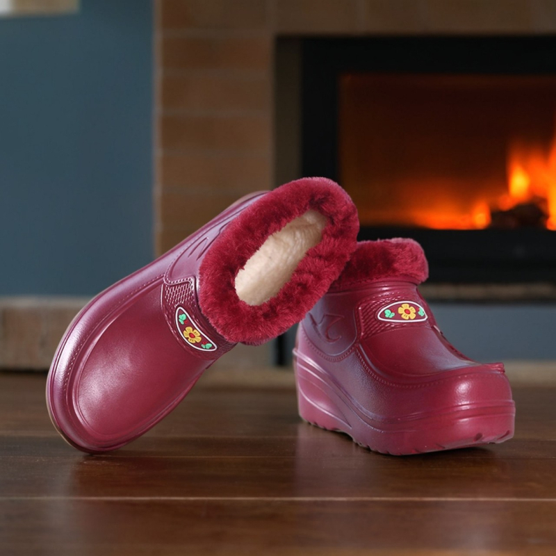 Ghete impermeabile de iarnă pentru bărbați, căptușite cu fleece, partea superioară EVA, gât scurt, toc de 3–5 cm