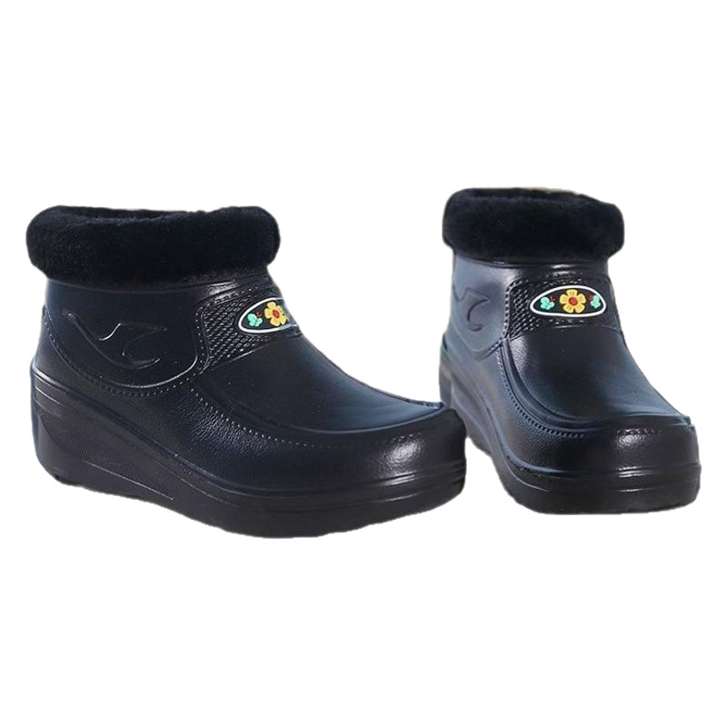 Ghete impermeabile de iarnă pentru bărbați, căptușite cu fleece, partea superioară EVA, gât scurt, toc de 3–5 cm