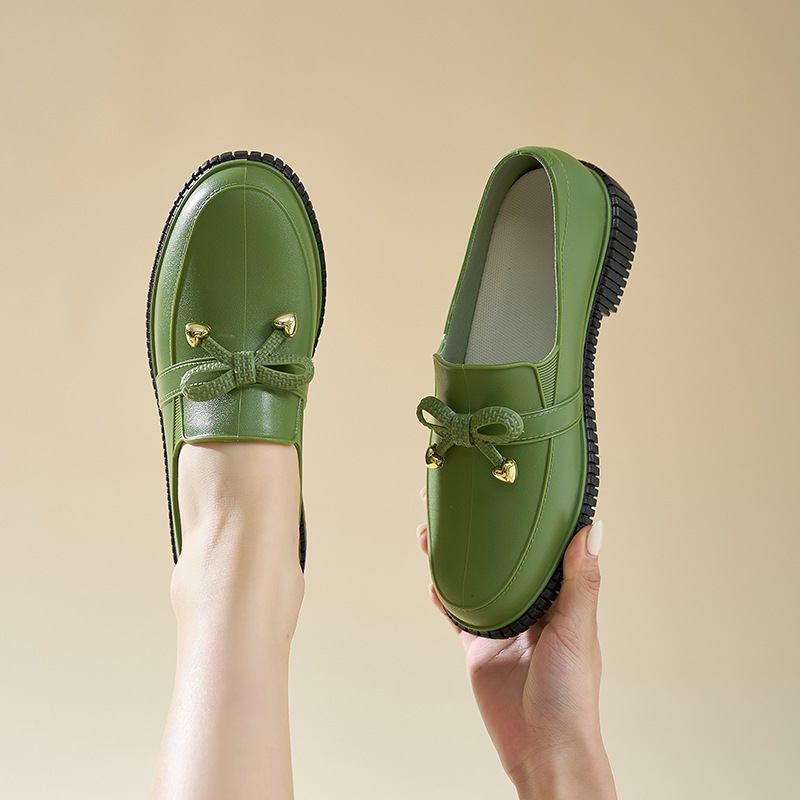 Ženske čizme za kišu od PVC-a, vodootporne, protuklizne, niski potpetice 1-3 cm, slip-on