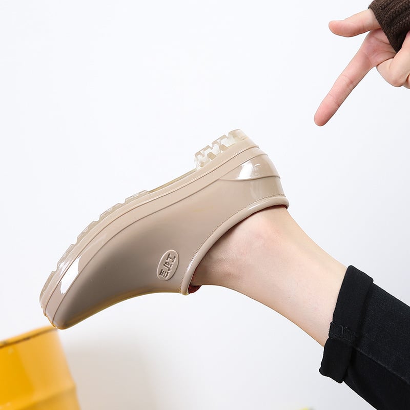 Ghete de ploaie pentru femei (Impermeabile; Antiderapante; Exterior PVC; Toc mic 1–3 cm; Pentru toate anotimpurile)