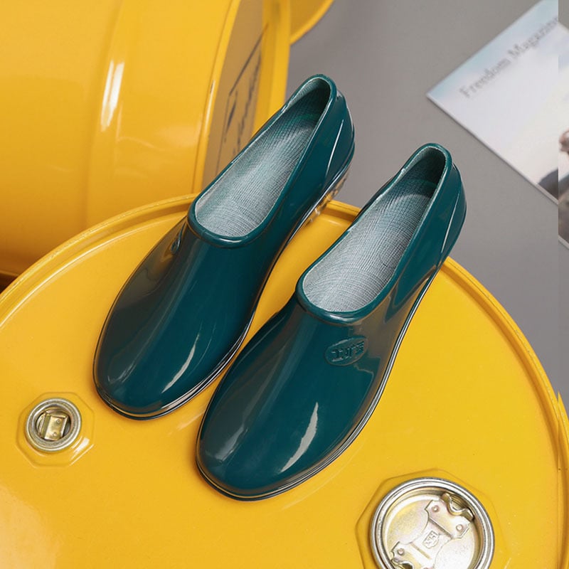 Ghete de ploaie pentru femei (Impermeabile; Antiderapante; Exterior PVC; Toc mic 1–3 cm; Pentru toate anotimpurile)