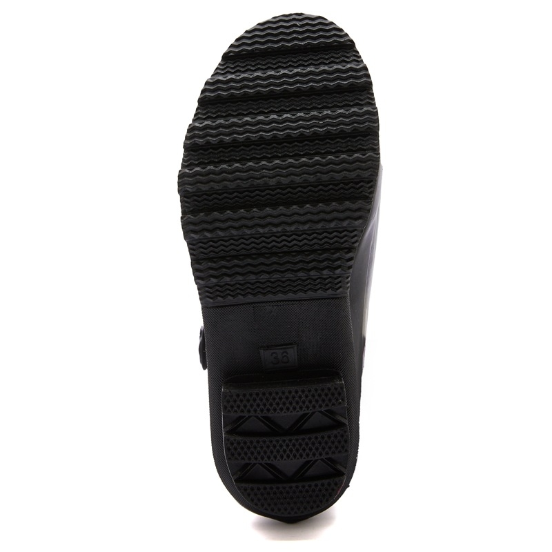 Cizme de ploaie înalte pentru femei, imprimeu narcise, cauciuc natural, manșete de cauciuc, toc mic 1–3 cm