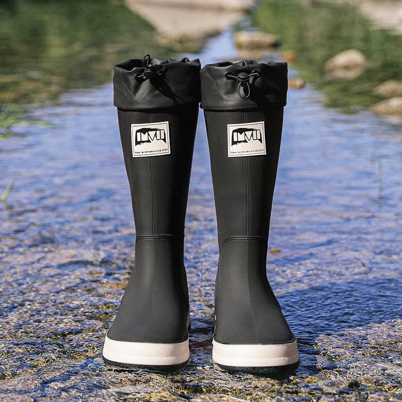 Unisex PVC čizme za kišu s visokim cilindrom, vodootporne i protuklizne, otporne na habanje, za četiri sezone, niska potpetica 1–3 cm