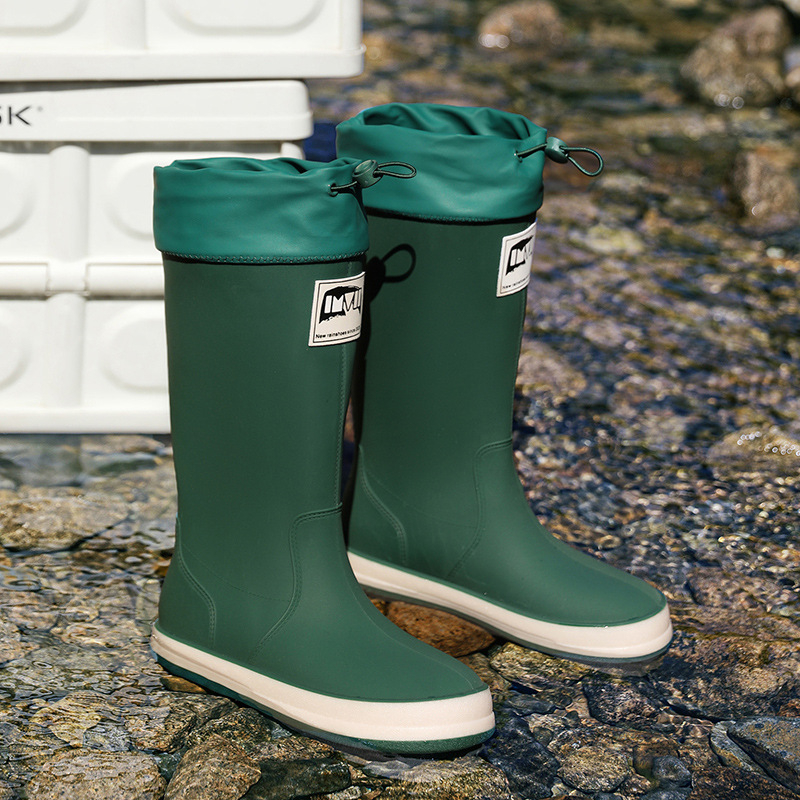 Unisex PVC čizme za kišu s visokim cilindrom, vodootporne i protuklizne, otporne na habanje, za četiri sezone, niska potpetica 1–3 cm