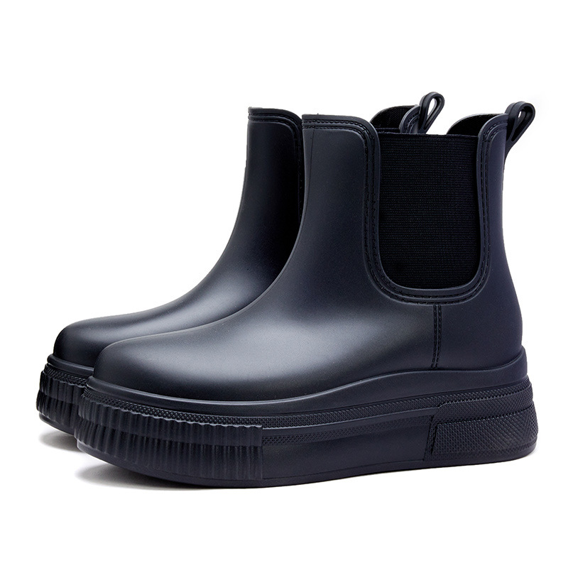 Ženske PVC Chelsea čizme za kišu, niska do srednje visine potkoljenice, vodonepropusne, protuklizne, debeli potplat, slip-on