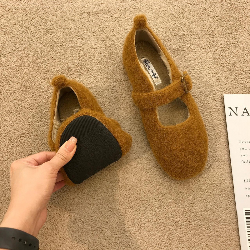 Ghete Mary Jane slip-on pentru femei, partea superioară din rășină Crosyile, căptușeală de catifea, până la genunchi, toc înalt (>8 cm), model solid