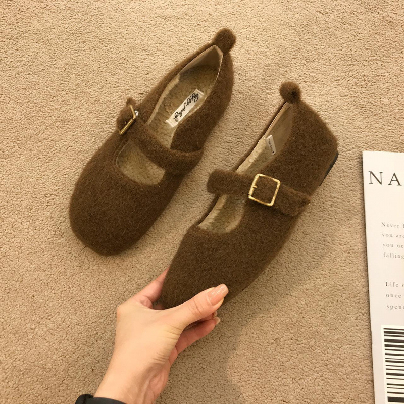 Ghete Mary Jane slip-on pentru femei, partea superioară din rășină Crosyile, căptușeală de catifea, până la genunchi, toc înalt (>8 cm), model solid