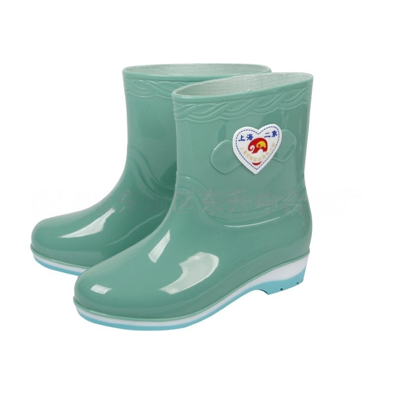 Cizme de ploaie din PVC pentru femei, gambă joasă, toc mic 1–3 cm, patru sezoane, 2025