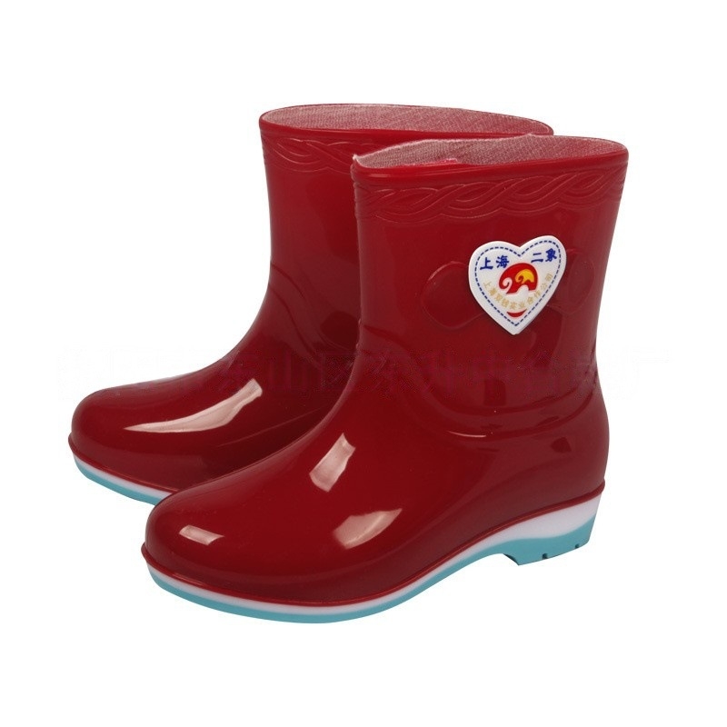 Cizme de ploaie din PVC pentru femei, gambă joasă, toc mic 1–3 cm, patru sezoane, 2025