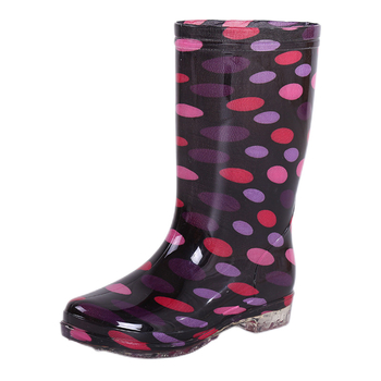 Ženske vodootporne čizme za kišu, do sredine lista, PVC gornji dio, slip-on, niski potpetica 1–3 cm, dizajn usklađenih boja