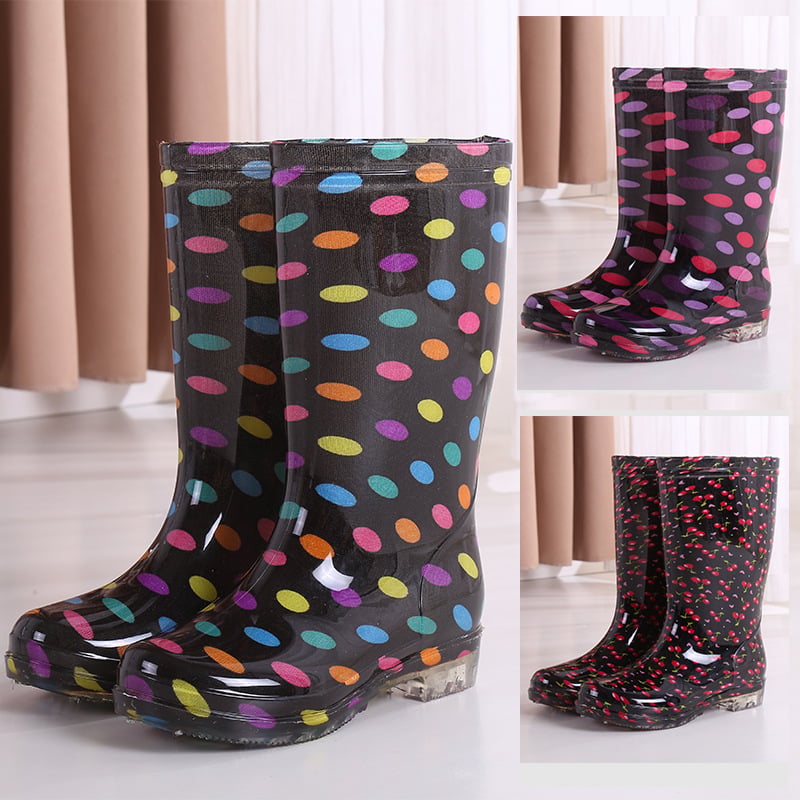 Ženske vodootporne čizme za kišu, do sredine lista, PVC gornji dio, slip-on, niski potpetica 1–3 cm, dizajn usklađenih boja