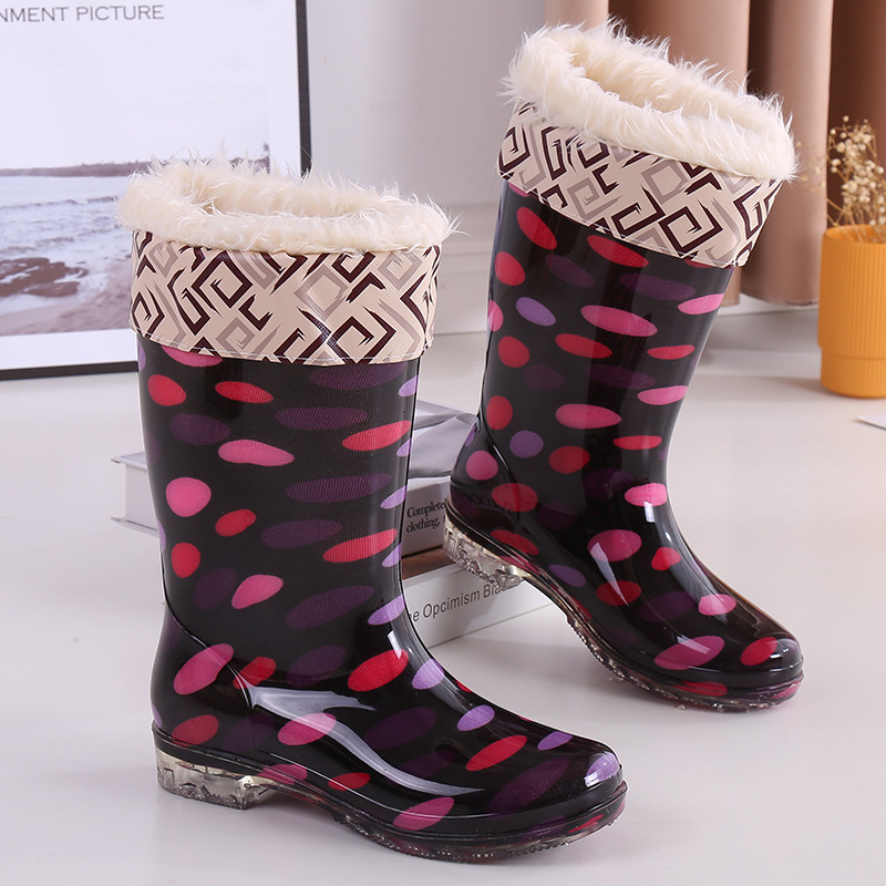 Ženske vodootporne čizme za kišu, do sredine lista, PVC gornji dio, slip-on, niski potpetica 1–3 cm, dizajn usklađenih boja