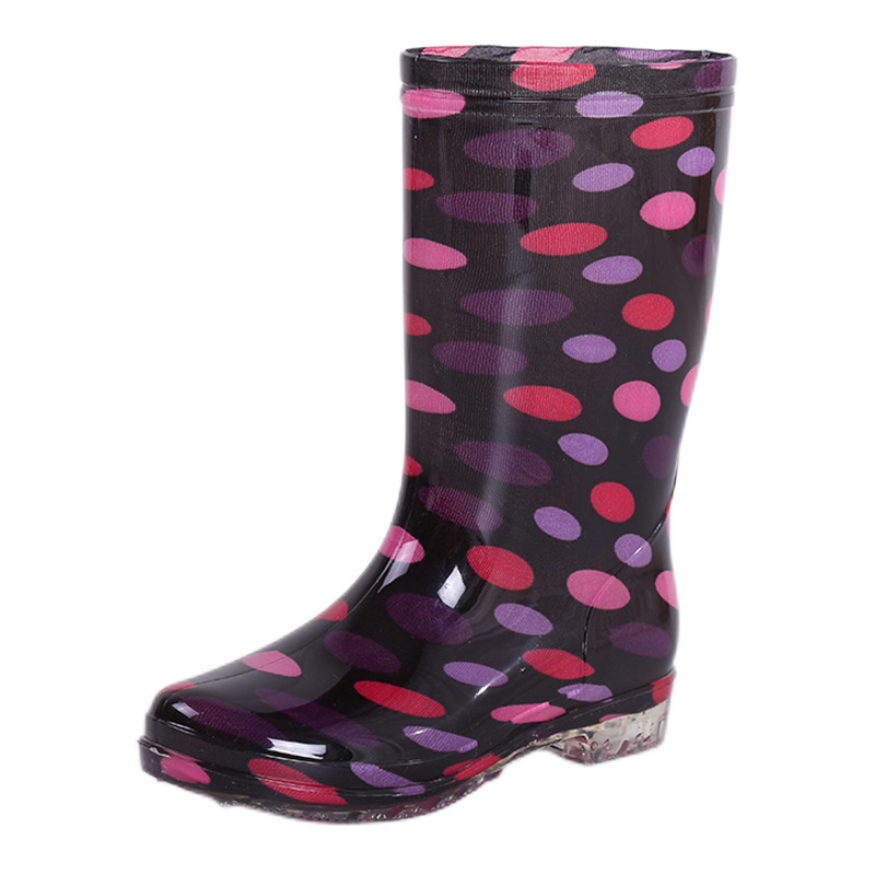 Ženske vodootporne čizme za kišu, do sredine lista, PVC gornji dio, slip-on, niski potpetica 1–3 cm, dizajn usklađenih boja