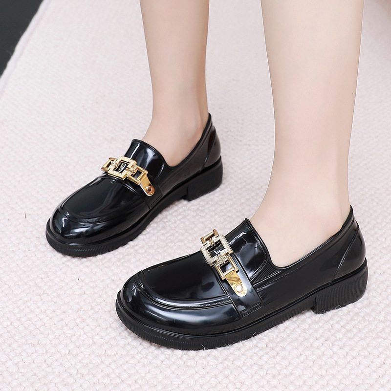 Ghete de ploaie pentru femei din PVC, talie joasă, culoare solidă, antiderapante, impermeabile