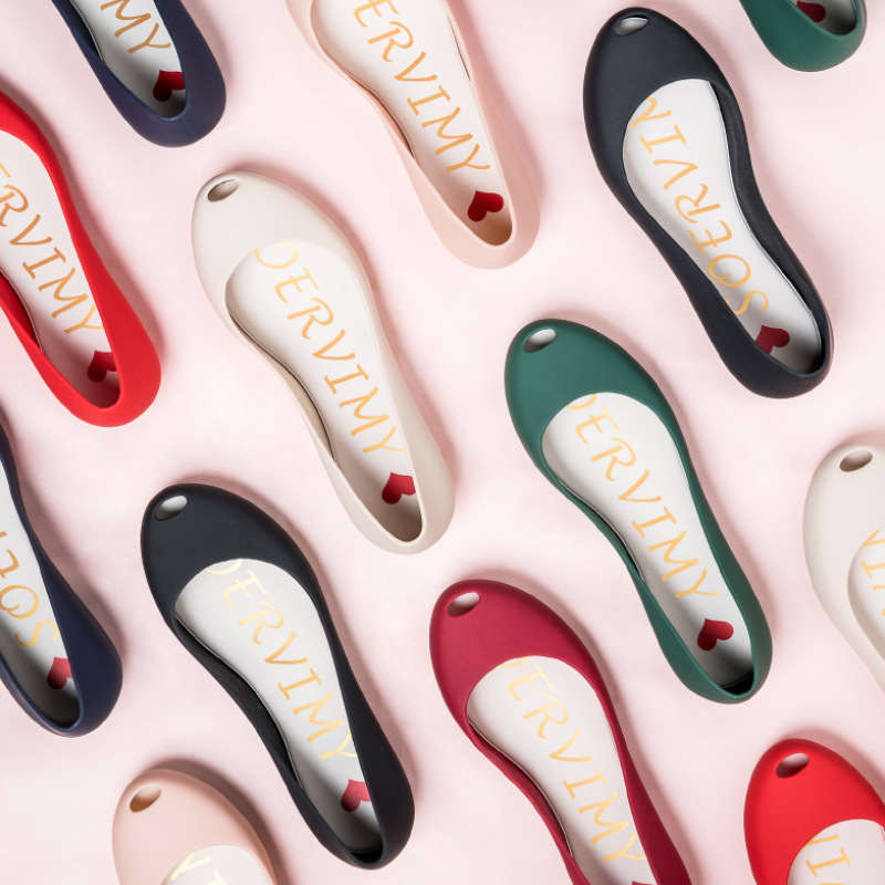 Cizme de ploaie pentru femei din PVC, cu design bot de pește – impermeabile, antiderapante, talpă cu înălțime încorporată