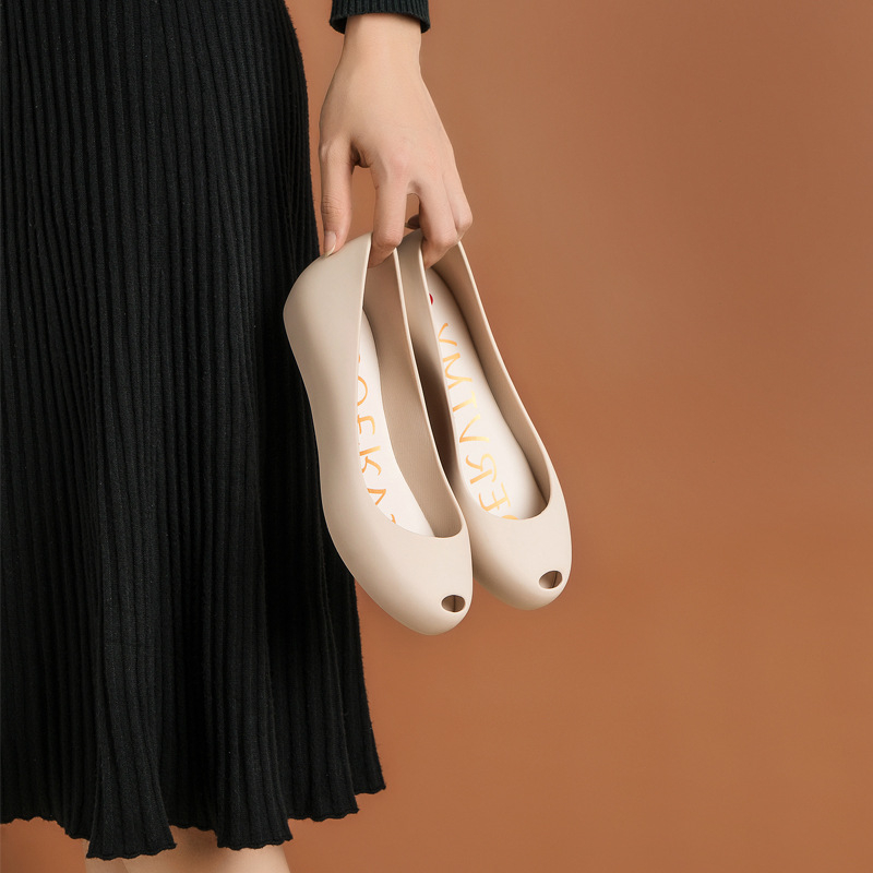 Cizme de ploaie pentru femei din PVC, cu design bot de pește – impermeabile, antiderapante, talpă cu înălțime încorporată