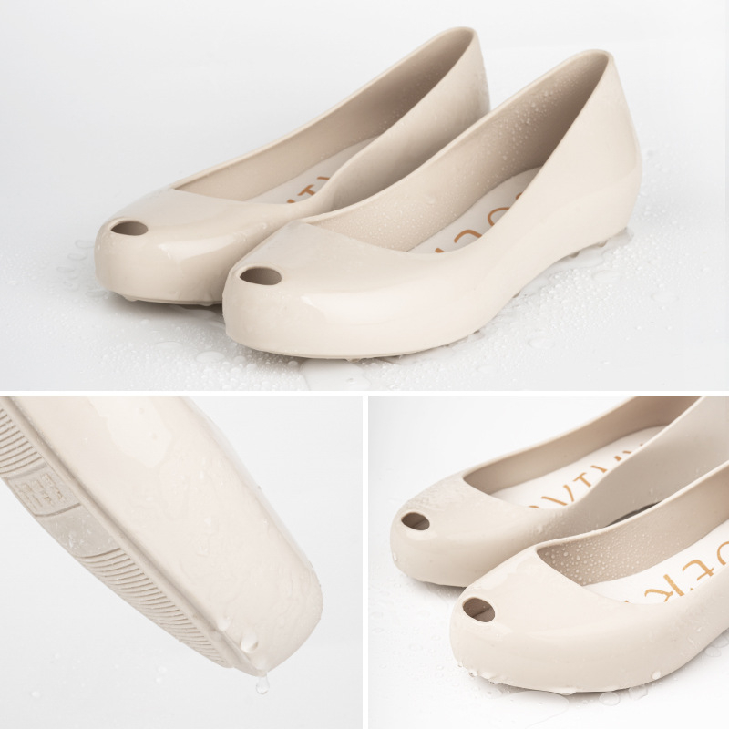 Cizme de ploaie pentru femei din PVC, cu design bot de pește – impermeabile, antiderapante, talpă cu înălțime încorporată