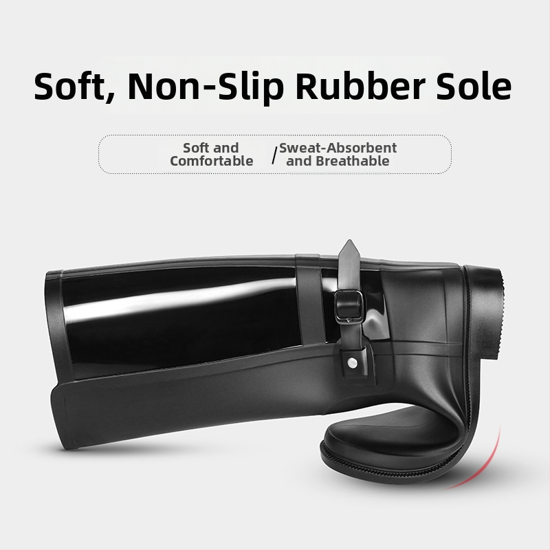 Ženske kišne čizme do koljena od PVC-a, vodootporne, s kopčom za zatvaranje, niski pet 1–3 cm