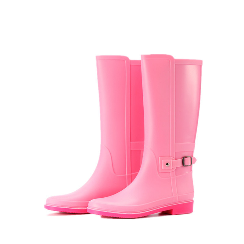 Ženske kišne čizme do koljena od PVC-a, vodootporne, s kopčom za zatvaranje, niski pet 1–3 cm