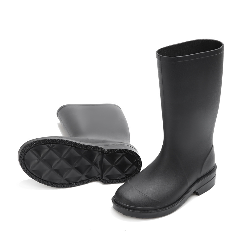 Cizme de ploaie pentru femei, PVC, înălțime medie la tibie, anti-derapare, impermeabile, rezistente la uzură