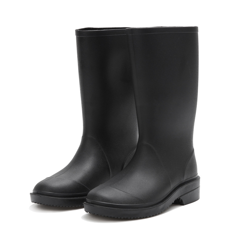 Cizme de ploaie pentru femei, PVC, înălțime medie la tibie, anti-derapare, impermeabile, rezistente la uzură