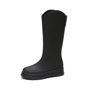 Ženske kišne čizme u japanskom stilu, iznad koljena, vodootporne, protivklizne, gornji dio od PVC-a, niski pet 1–3 cm