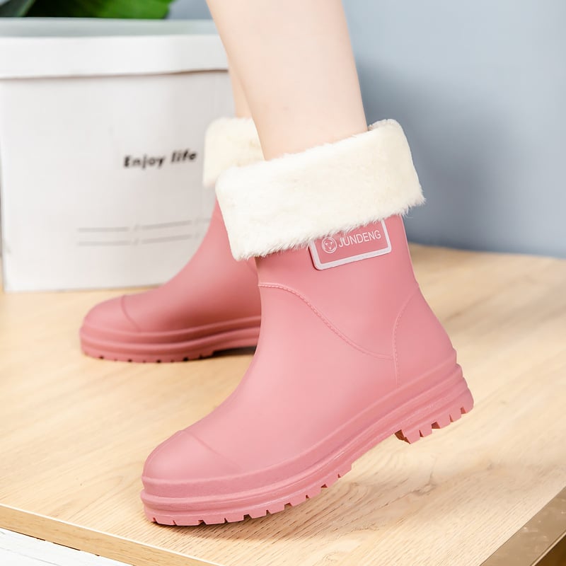 Ženske kišne čizme srednje visine, vodonepropusne, mekana potplata, PVC gornji dio, korejski stil