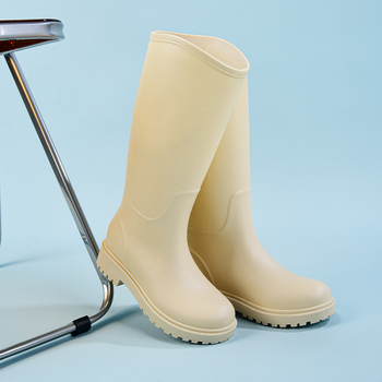 Ženske visoke PVC čizme za kišu, s visokim vratom, četiri sezone, svakodnevni casual stil, niski pet 1-3 cm, oblikovane jednim dijelom