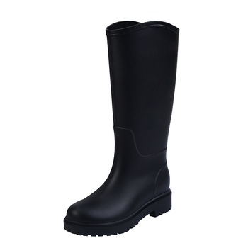Ženske visoke PVC čizme za kišu, s visokim vratom, četiri sezone, svakodnevni casual stil, niski pet 1-3 cm, oblikovane jednim dijelom