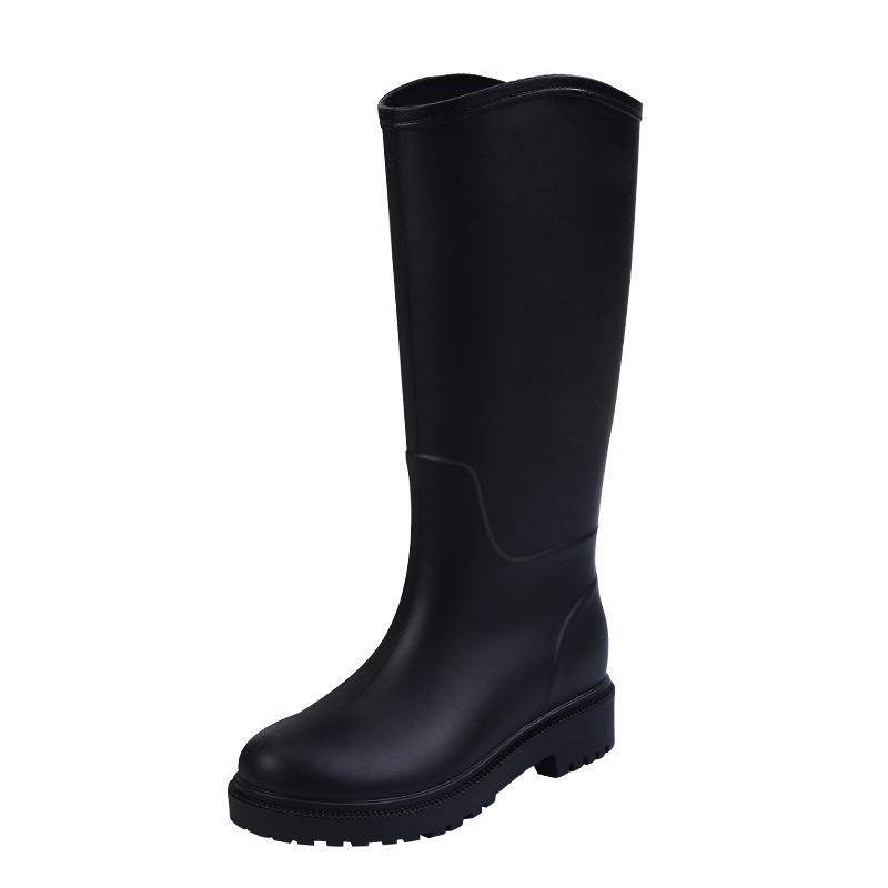 Ženske visoke PVC čizme za kišu, s visokim vratom, četiri sezone, svakodnevni casual stil, niski pet 1-3 cm, oblikovane jednim dijelom