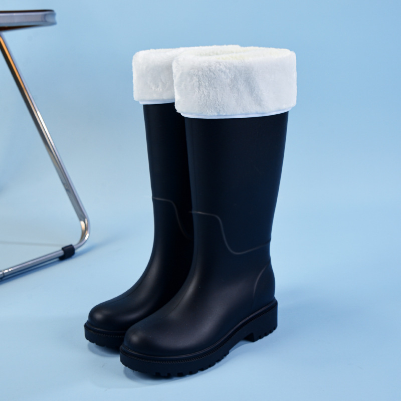 Ženske visoke PVC čizme za kišu, s visokim vratom, četiri sezone, svakodnevni casual stil, niski pet 1-3 cm, oblikovane jednim dijelom