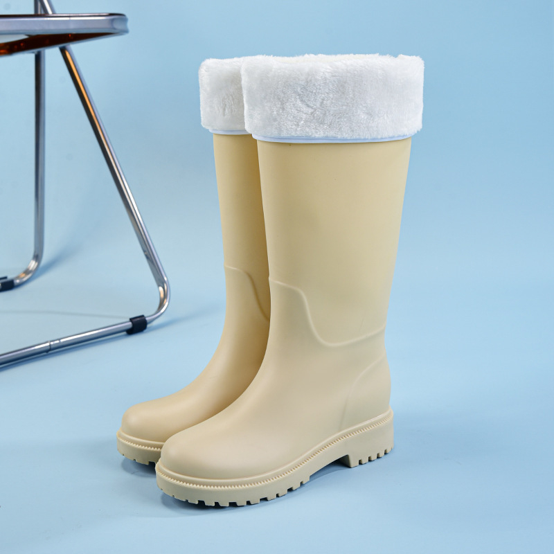 Ženske visoke PVC čizme za kišu, s visokim vratom, četiri sezone, svakodnevni casual stil, niski pet 1-3 cm, oblikovane jednim dijelom