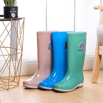 Ženske kišne čizme od PVC-a, visok štitnik, niski potplat 1-3 cm, za četiri sezone