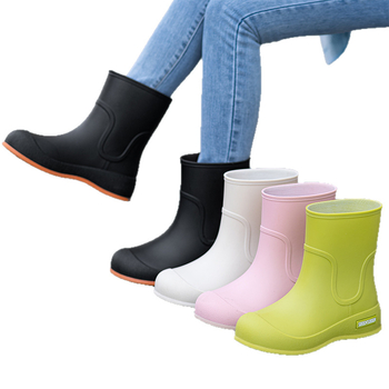 Ghete de ploaie pentru femei din PVC, glezne scurte, impermeabile, antiderapante, rezistente la uzură